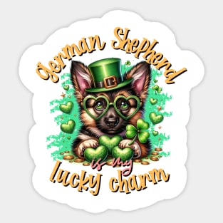 Charming Pup: German Shepherd St. Paddy's Delight Sticker